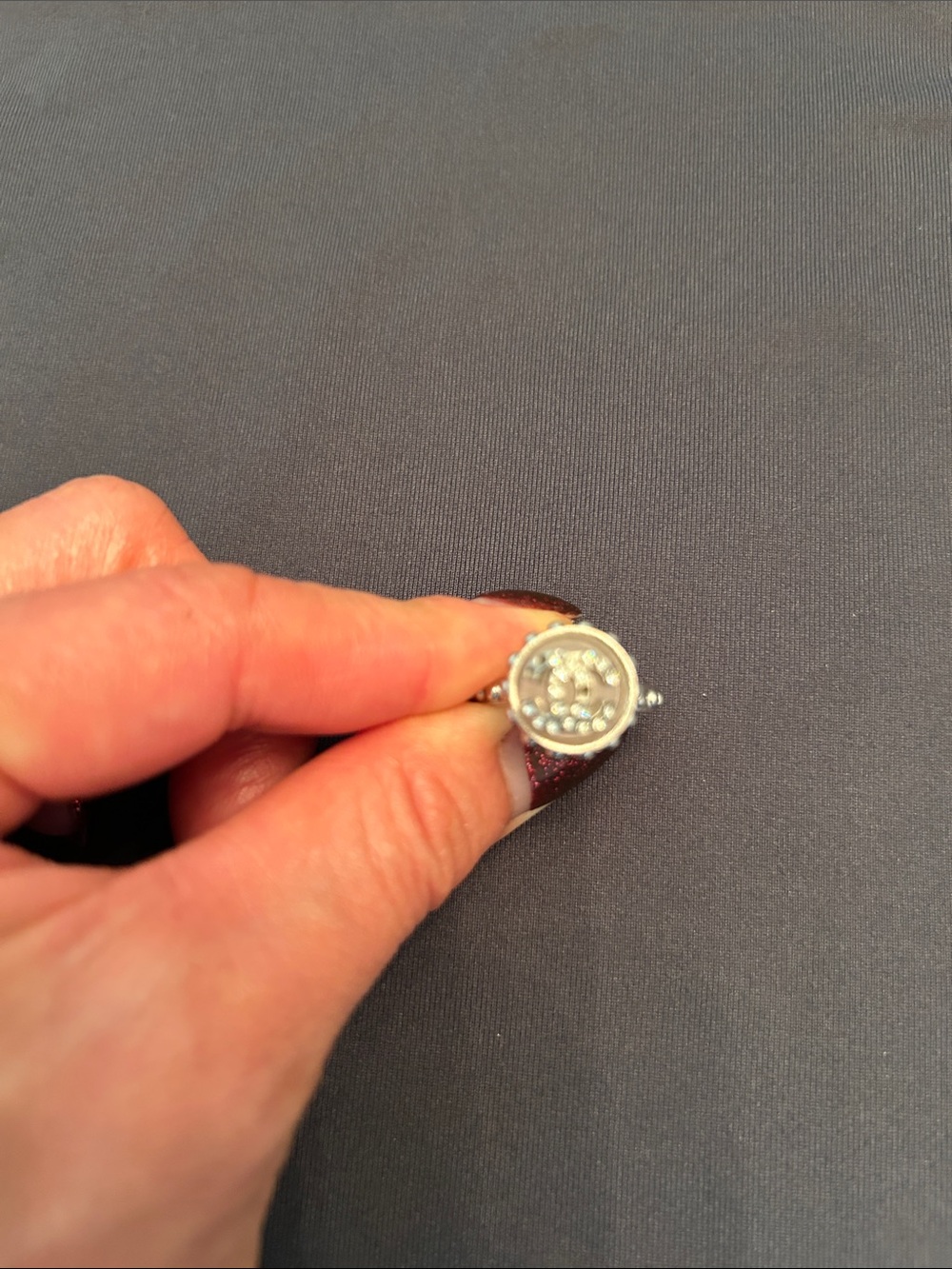 Vintage CHANEL Halo Crystal Ring in White - Elegant Women's Jewelry